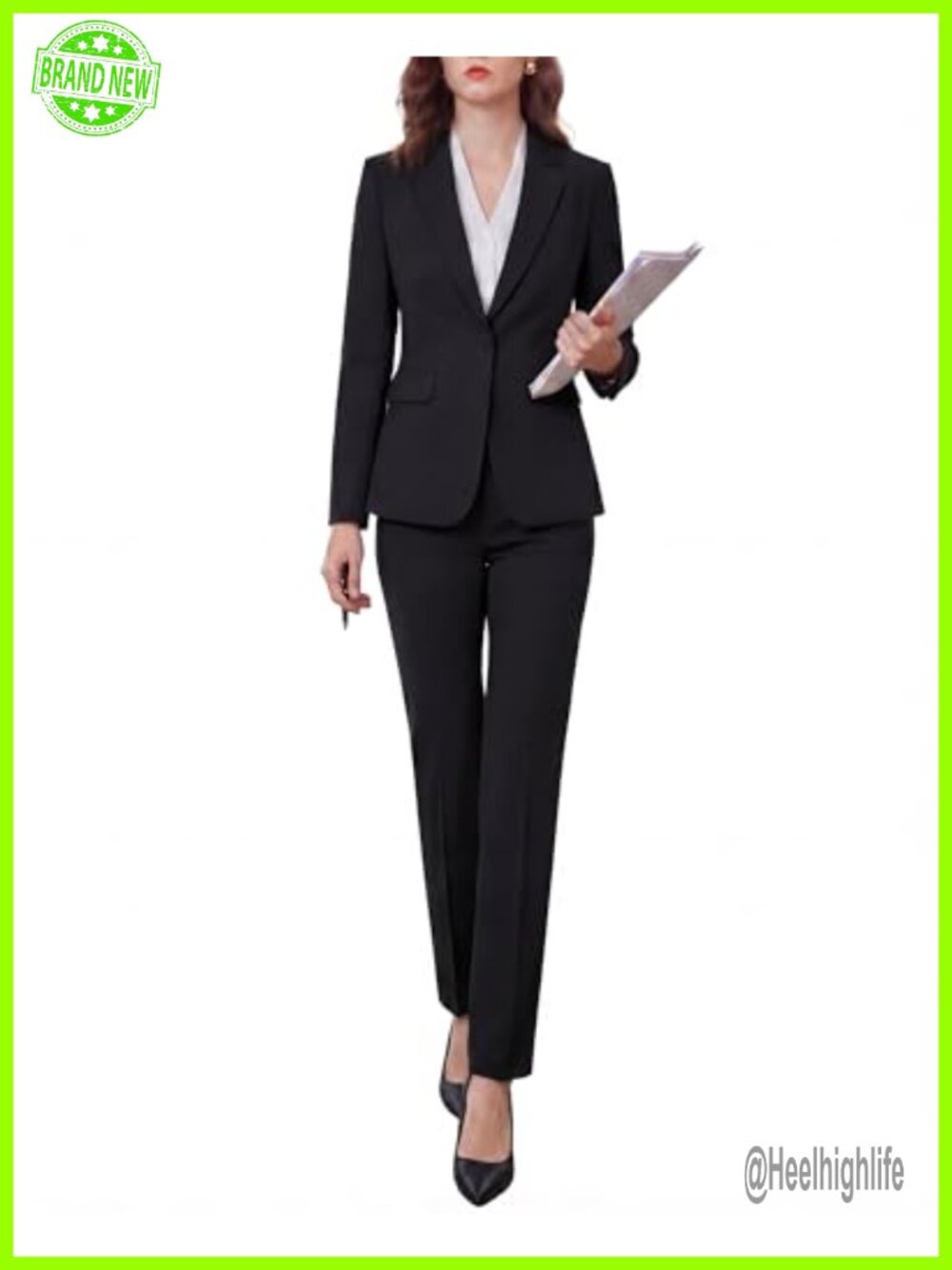 Women's Two Piece Pantsuit Blazer Set Business Formal Work Outfit